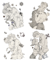 Sub-pack 2019 hand account special oil bronzing Tanmei boy handsome guy character floating life and paper tape sticker