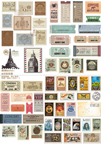 (Uncut) hand account sticker homemade A4 sulfuric acid paper matte self-adhesive stamp postmark note 15