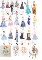 (Uncut) Handbill Sticker Homemade A4 Sulphuric Acid Paper Sub-Light Adhesive Watercolor Girl Soft Girl 15