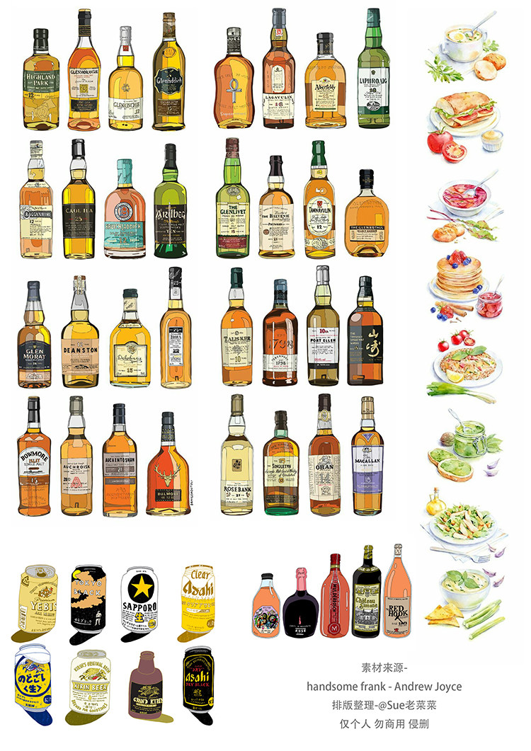 Handbook stickers homemade A4 sulfate tablet sulfate tablet food watercolor food 15