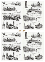 Hands Tent Stickers Homemade A4 Sulphuric Acid Paper Subgloss Adhesive Watercolor Series ten sheets