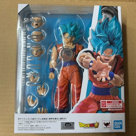 Brand New Bandai Shf Blue Hair Goku 3.0 Beyond Limits Blue Power Super Saiyan Action Figure