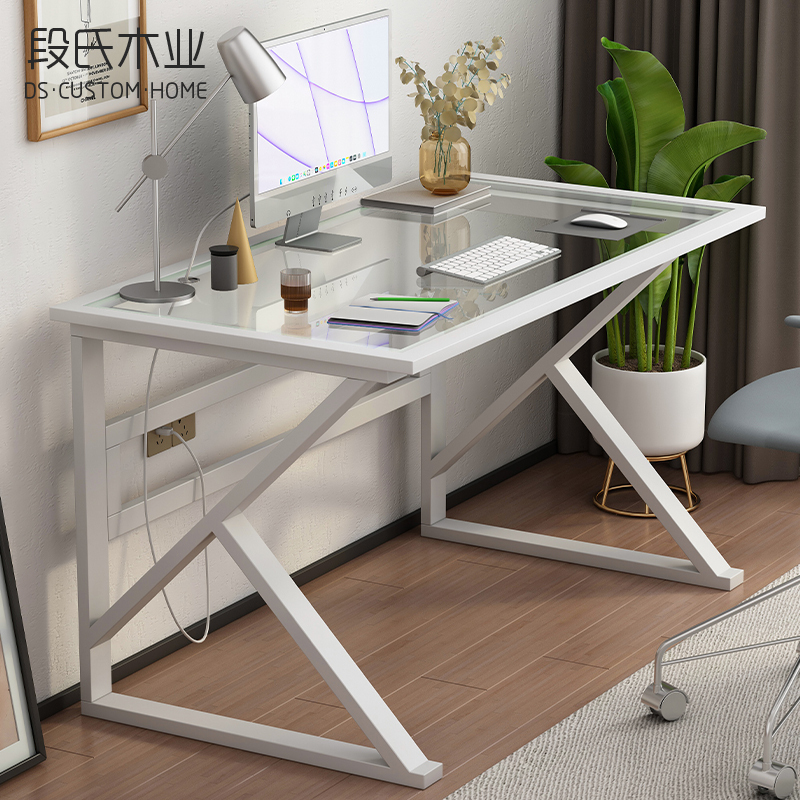 Computer Desktop Tempered Glass Gaming Office Simple Student Desk Makeup Home Economical Writing Desk Table