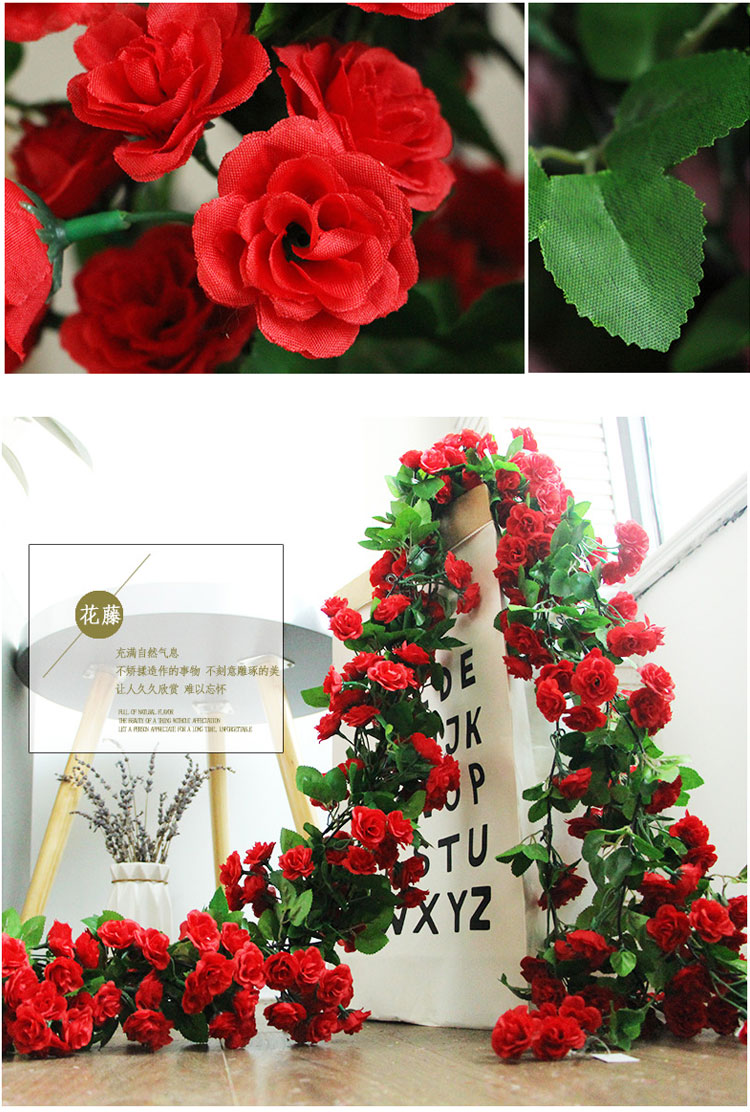 Mô phỏng hoa hồng treo giỏ mây ghế trang trí hoa nho treo tường hoa giả phòng khách mây điều hòa không khí trang trí đám cưới - Hoa nhân tạo / Cây / Trái cây cây bàng giả