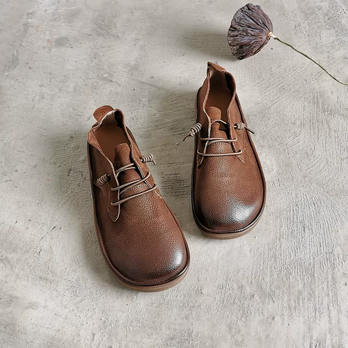 Кожаная низкая повседневная обувь, воловья кожа, мягкая подошва