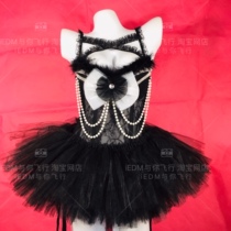 Luminous costume suit electronic syllable festival edm bra tutu maid suit luminous butterfly end body tutu