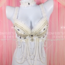 Double eleven new RAVE pearl lace pendant wide-brimmed bra luminous bra tutu skirt luminous skirt costume