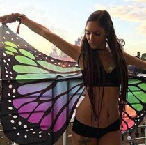 Music festival female edmr colorful butterfly wings trampoline bikini gown cloak shawl EDM beach towel