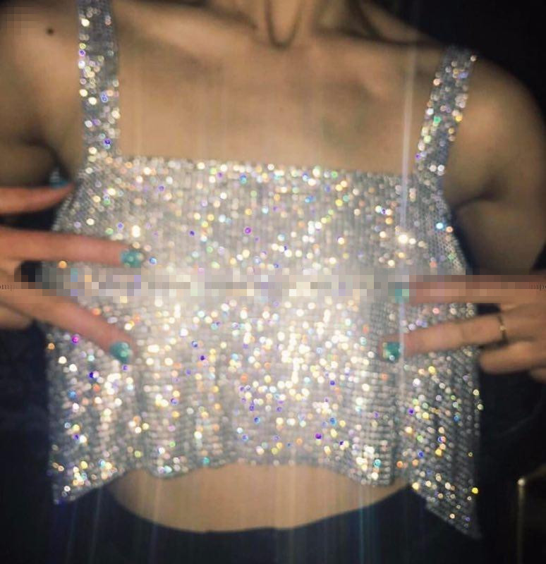 Trampoline Sequin Strap Birthday Edm Electric Syllable Clothing Tutu Skirt Super Blaingbling Sexy Blouse