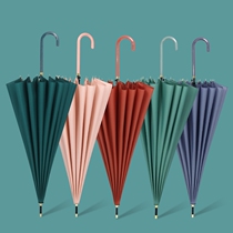 Home Straight Shank Umbrella Transparent Umbrella Woman Little Fresh Ins Wind Portable Umbrella Long Handle Colorful Pure Color Big Umbrella