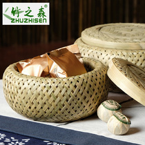 Bamboo Forest Handmade Bamboo Organization Basket Tea Organization Box Bamboo Living Room Creative Snack Organization Basket