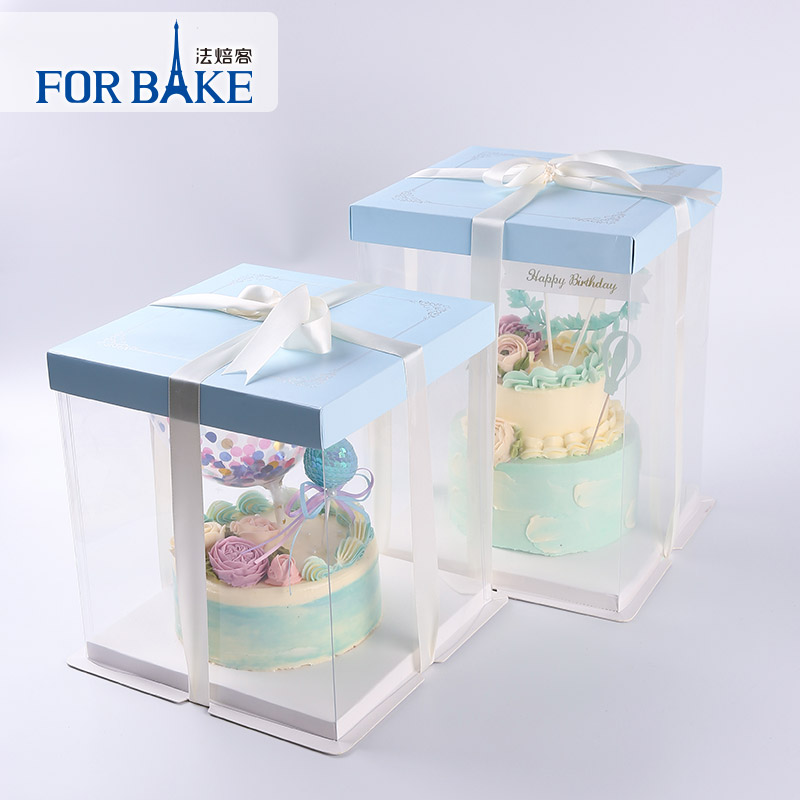 Farbakery Plus High Double Layer Transparent Cake Box 6 8 10 Inch Double Layer Cake Box Visible Cake Packaging Box