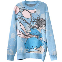 D-womens new A6EBB1101 fashion jacquard bright diamond pullover A6EBB110156