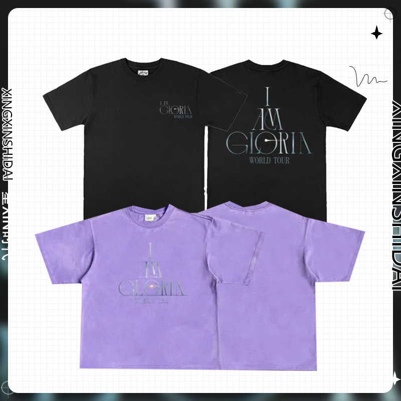 Deng Ziqi Iamgloria Concert Same Style T-Shirt Summer Pure Cotton Short-Sleeve Couple Outfit Support Gem Merchandise Clothing