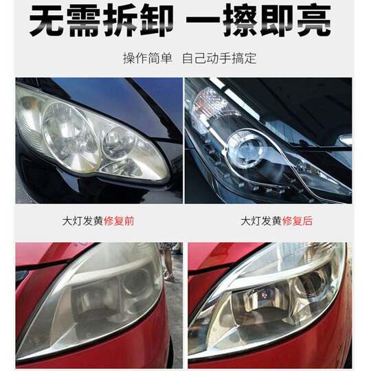 Car headlight renovation and repair liquid tool set car light scratches yellow cleaning lampshade quick bright coating polishing agent