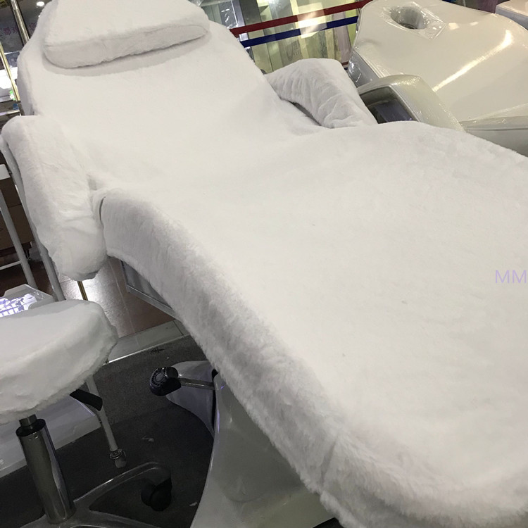товар из китая 美容床纯白色床罩兔毛面料5件套含扶手套凳子套 OTHER