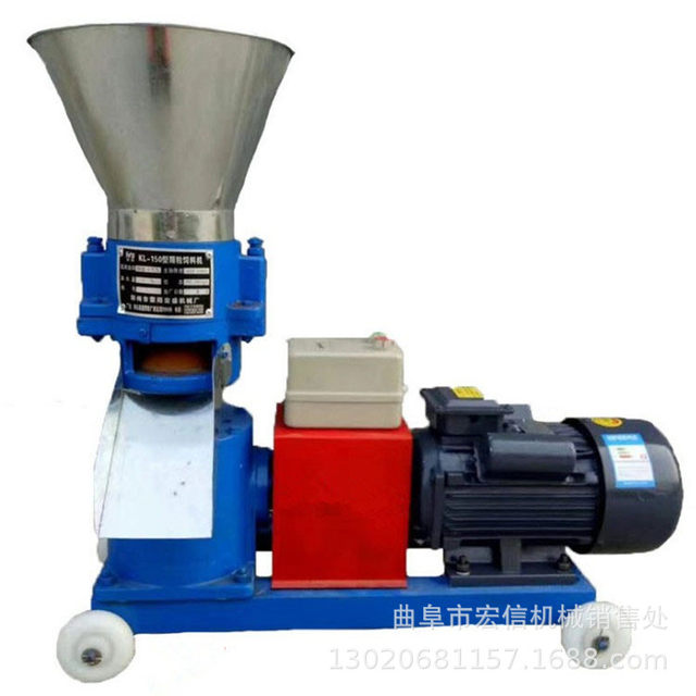 Flat mold pellet feed machine cattle and sheep feed pellet machine two-phase electric pellet feed machine