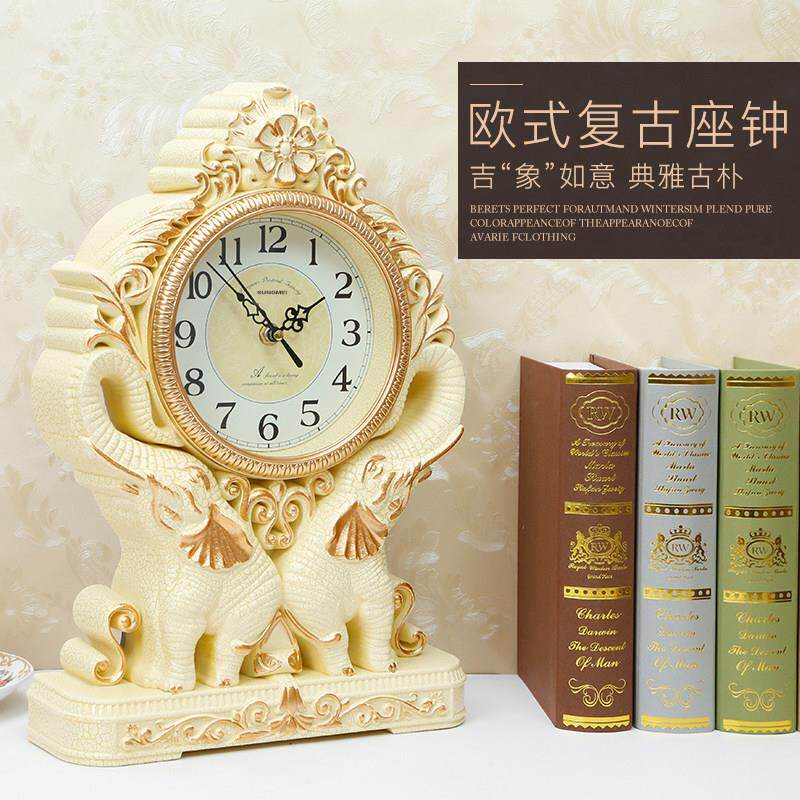钟摆件客厅超静音座钟台钟桌面卧室创意个性台式时钟家用覆古钟表
