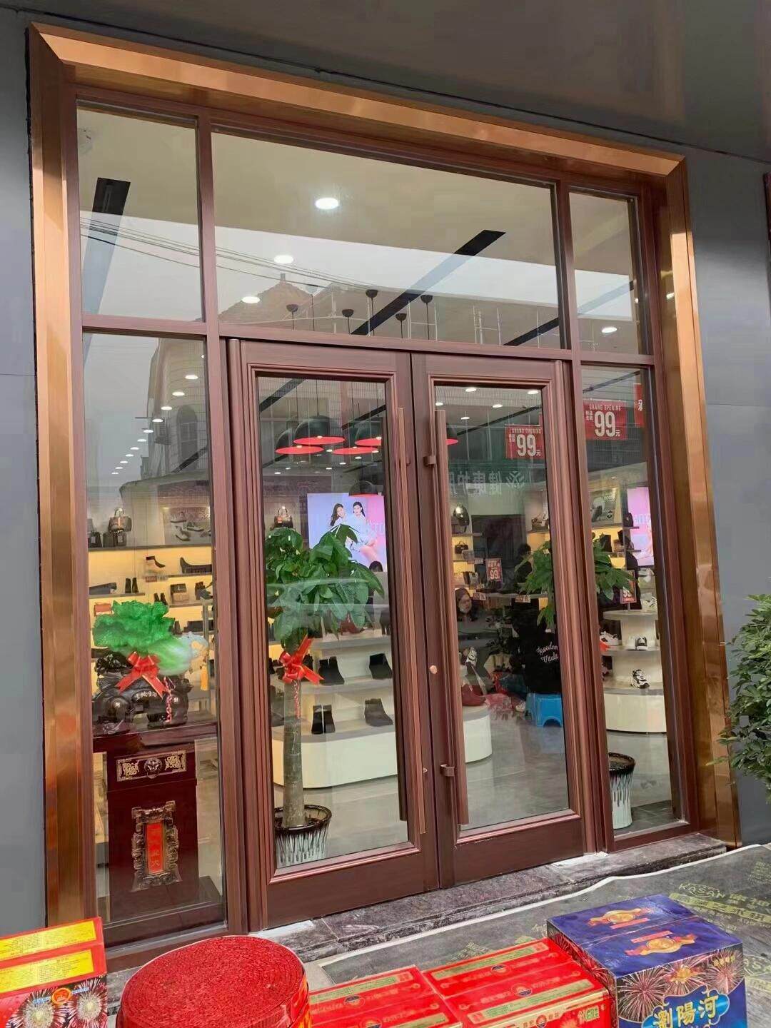 Системы Контроля Доступа Комплект 样品屋展示中心大门装修效果图 商用酒店会所办公大楼不锈钢地弹簧门