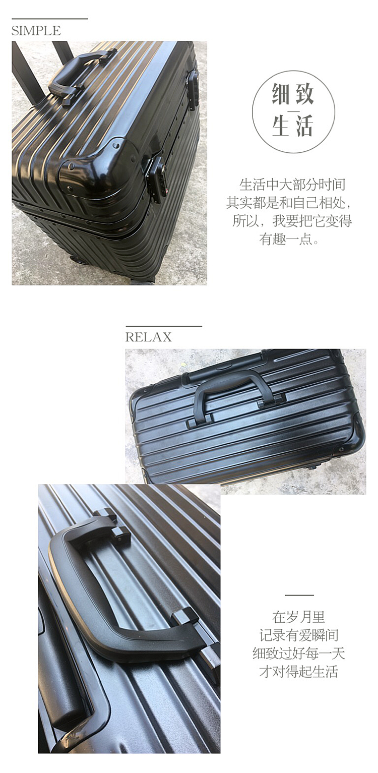 Khung nhôm xe đẩy trường hợp nữ 18 inch nhiếp ảnh nội trú khung gầm nam 20 ánh sáng nhỏ hành lý phổ quát kỹ sư trưởng vali 16 - Va li vali to