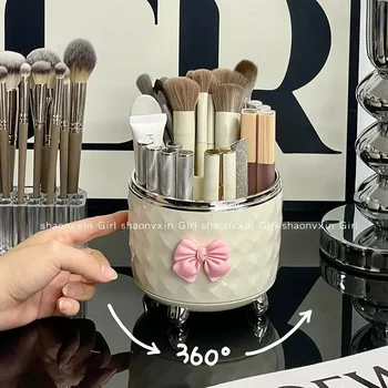 Cosmetic storage box rotating dustproof makeup brush
