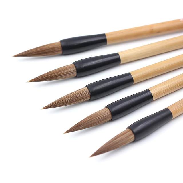 Qiu Hongzhai small mountain horse brush mountain horse with short edge beginners calligraphy practice Chinese regular script bamboo pole hand-made brush