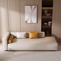 Italian minimalist bedroom chaise lounge living room simple modern study long sofa stool tofu block beauty couch