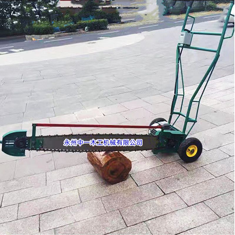 加长型电链锯断树锯链条锯裁树推车式大型齐头锯木工机械