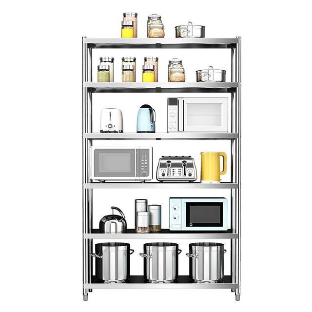 Six-layer thickened shelf kitchen stainless steel storage rack floor-standing multi-layer storage rack storage thickened pot rack