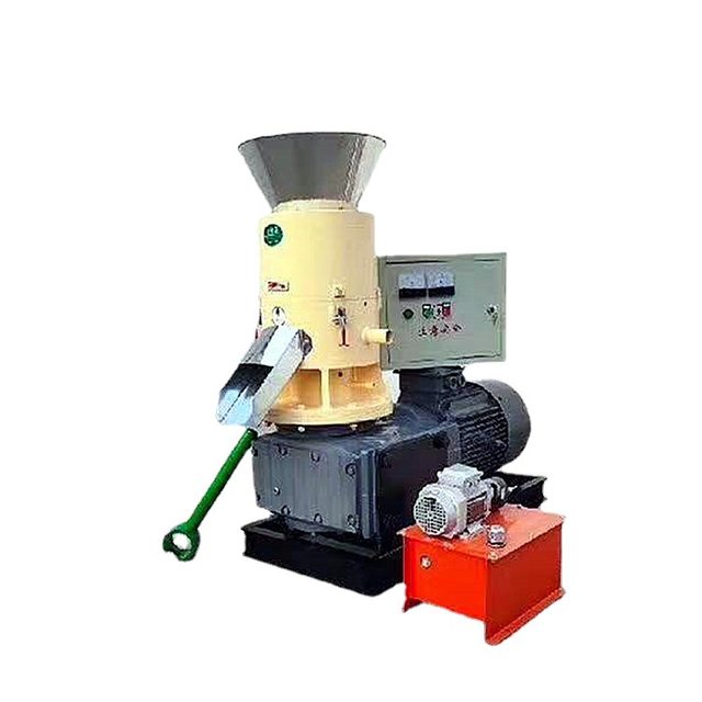 Bamboo wood dust sawdust pelletizer, straw cotton rod crushing and granulating machine, vertical flat mold combustion pellet processing equipment