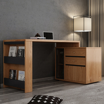 Simple corner desk bookshelf combination American office computer desk Nordic study home writing desk bookcase furniture