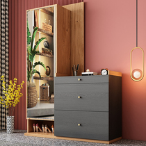 Nordic shoe cabinet multi-function dressing mirror hall Hall Cabinet modern simple porch cabinet large storage capacity storage locker