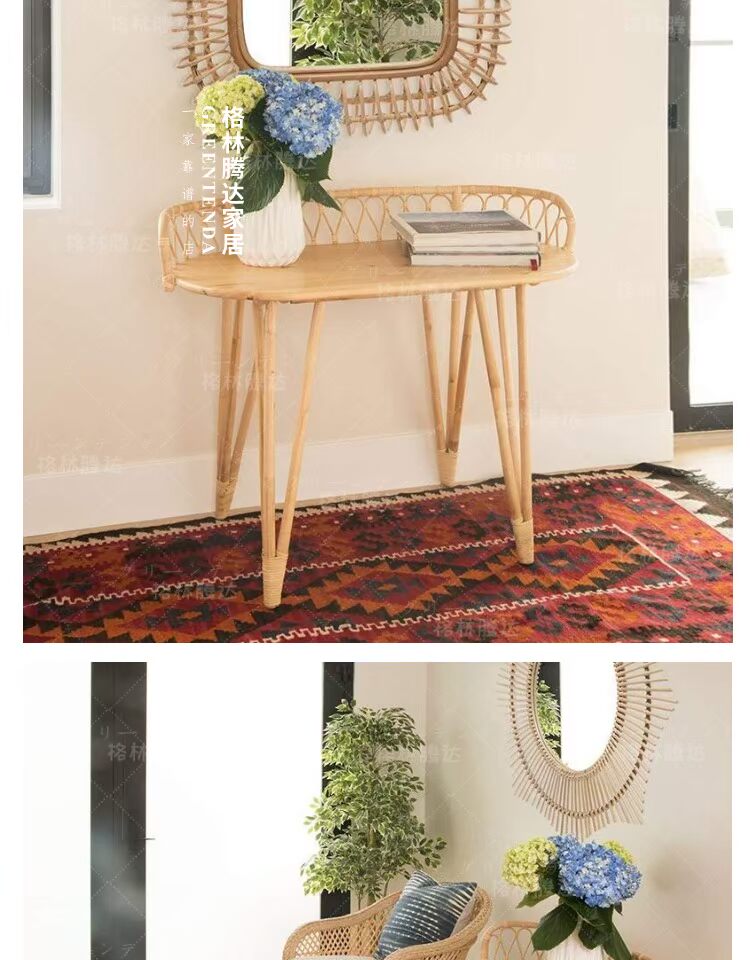 Green Tengda IKEA bàn cà phê mây thật đơn giản Bắc Âu bàn cà phê cao độ căn hộ nhỏ ban công giải trí bàn cà phê mây đồ nội thất - Bàn ghế ngoài trời / sân bàn ghế để ngoài trời