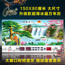 Perpetual Calendar 2021 New Fashion Super Large Decorative Painting Living Room Electronic Digital Home Luminous Ultra Thin Wall Wall Clock