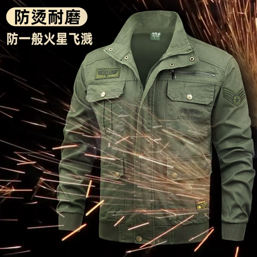 Камуфляжный хлопковый эластичный осенний износостойкий комбинезон, увеличенная толщина, защита от ожогов