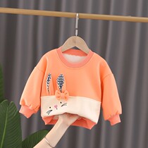 Ballabala girls beating undershirt 2021 new children autumn winter dress hooded sweatshirt round collar female baby blouses gush