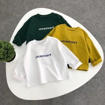 Ballabala childrens undershirt pure cotton spring style Korean version of childrens clothes men and women 100 hitch casual long sleeve T-shirt