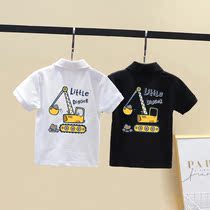 New Pint Balara Boy Short Sleeve POLO Shirt Cartoon Digger Boy Clothes Tide Cards Pure Cotton Summer