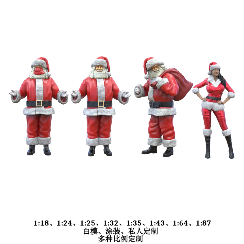 Santa Claus Girl Various Scale Scene Diorama Garage Film Props Miniature Model