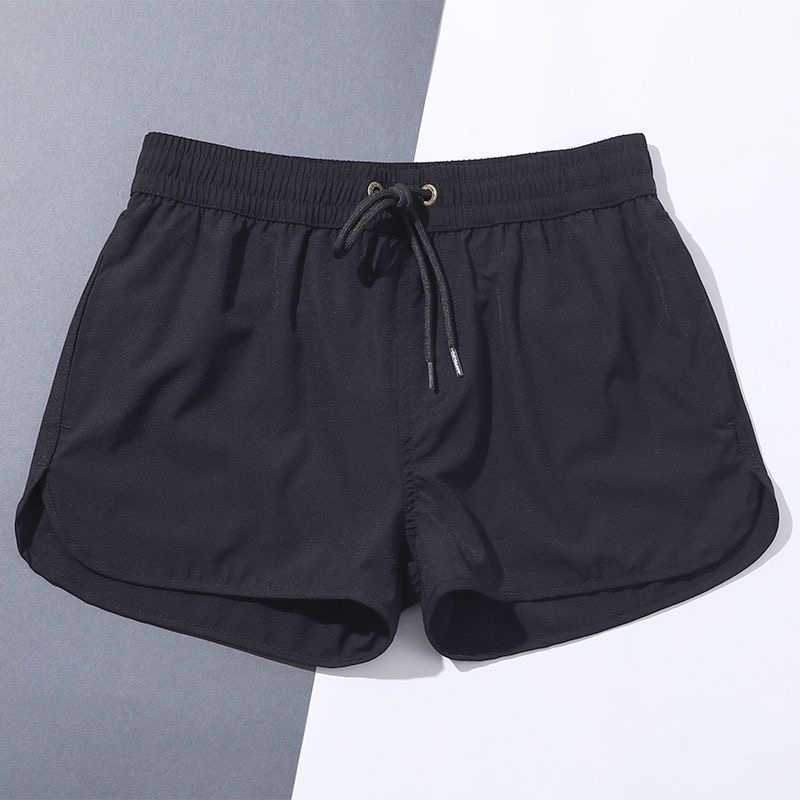 Summer Solid Color Shorts for Men, Suitable for Outdoor Wear, Sleepwear, Trendy Versatile Gym Shorts, Quick-Drying, Water-Resistant, Beach Shorts, Three-Quarter Length, Thin