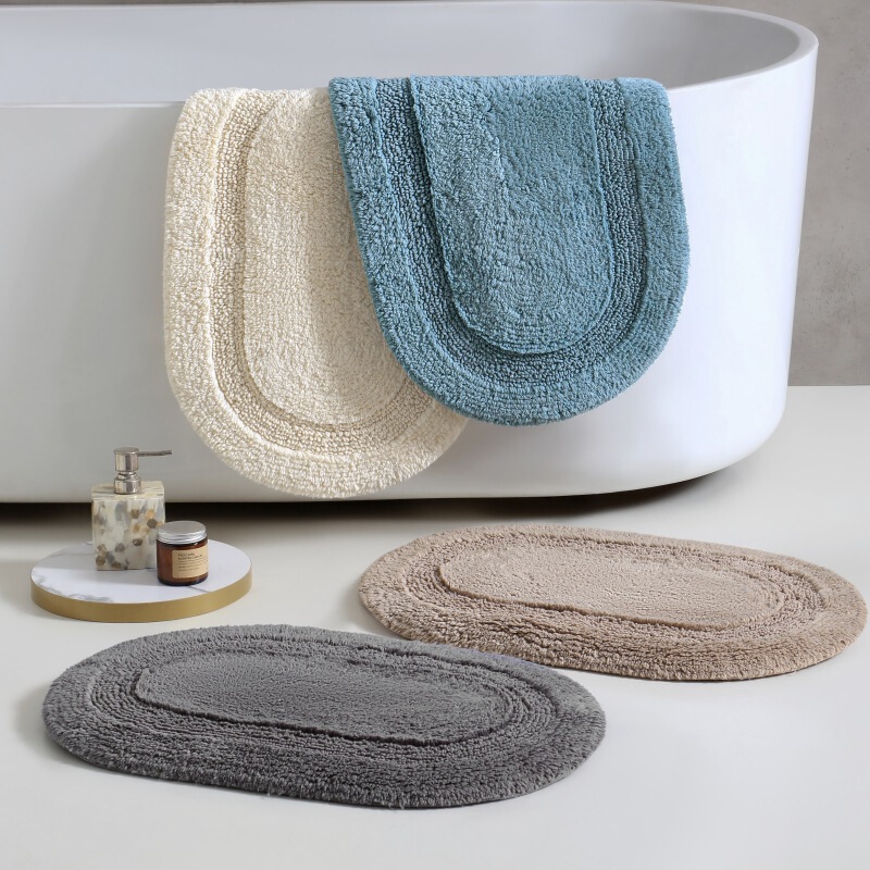 Cotton Bathroom Absorbent Floor Mat, Pure Cotton Bathroom Mat, Long Plush Absorbent Bathroom Foot Mat, Machine Washable
