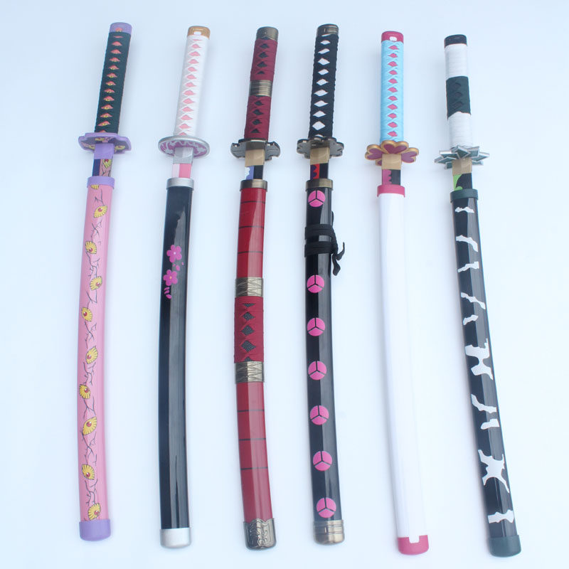 Anime knife cosplay knife children's toy sword bamboo blade ghost killing blade with sheath training performance uncut