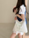 New style letter embroidered one shoulder strap canvas bag for early spring, fresh and sweet, girly heart, versatile commuting shoulder bag