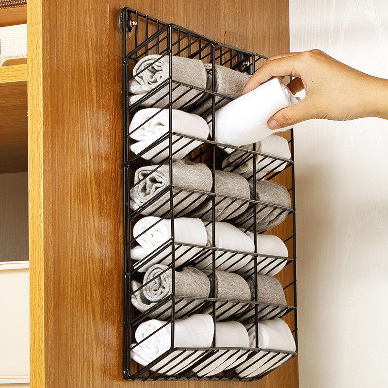 Storage hanging bag wall hanging non-perforated wardrobe wall hanging underwear socks wardrobe storage dormitory rack