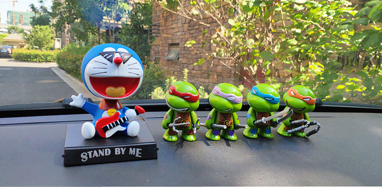 Teenage Mutant Ninja Rùa Trang trí Xe Sáng tạo Jingle Cat Lắc đầu Búp bê Phim hoạt hình Xe dễ thương Trang trí nội thất Phụ kiện xe hơi trang trí nội thất xe ô tô