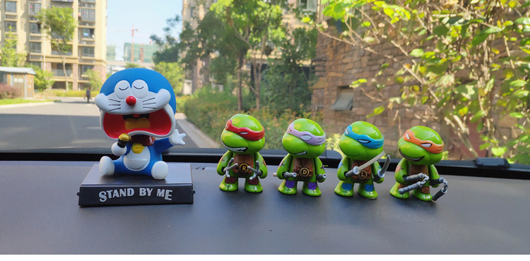 Teenage Mutant Ninja Rùa Trang trí Xe Sáng tạo Jingle Cat Lắc đầu Búp bê Phim hoạt hình Xe dễ thương Trang trí nội thất Phụ kiện xe hơi trang trí nội thất xe ô tô