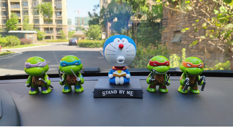 Teenage Mutant Ninja Rùa Trang trí Xe Sáng tạo Jingle Cat Lắc đầu Búp bê Phim hoạt hình Xe dễ thương Trang trí nội thất Phụ kiện xe hơi trang trí nội thất xe ô tô
