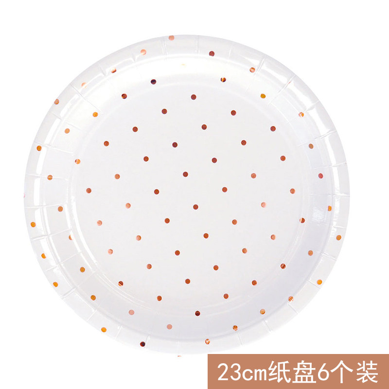 Hot Rose Gold Round Dot Striped Cutlery Sets High-end Disposable Birthday Cake Cutlery Sets Wedding Party Use