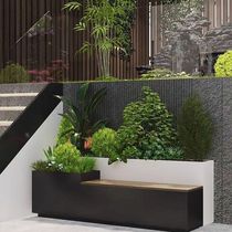 Outdoor courtyard landscape flower box balcony leisure chair terrace seat park stool and chair combination lighting flower box customization