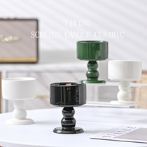 Tall ceramic aromatherapy candle cup ornament niche aromatherapy candle atmosphere candle aromatherapy smokeless aromatherapy cup